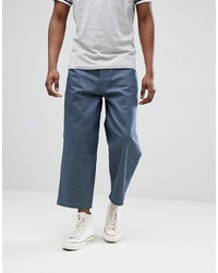 ASOS DESIGN Wide Leg Cropped Jeans In Raw Grey