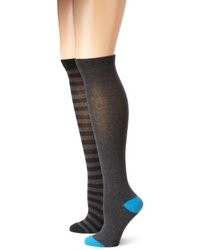Anne Klein 2 Pair Pack Stripe Tip Knee Socks