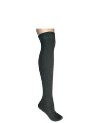 Foot Traffic Gray Cable Knit Thigh High Over The Knee Socks