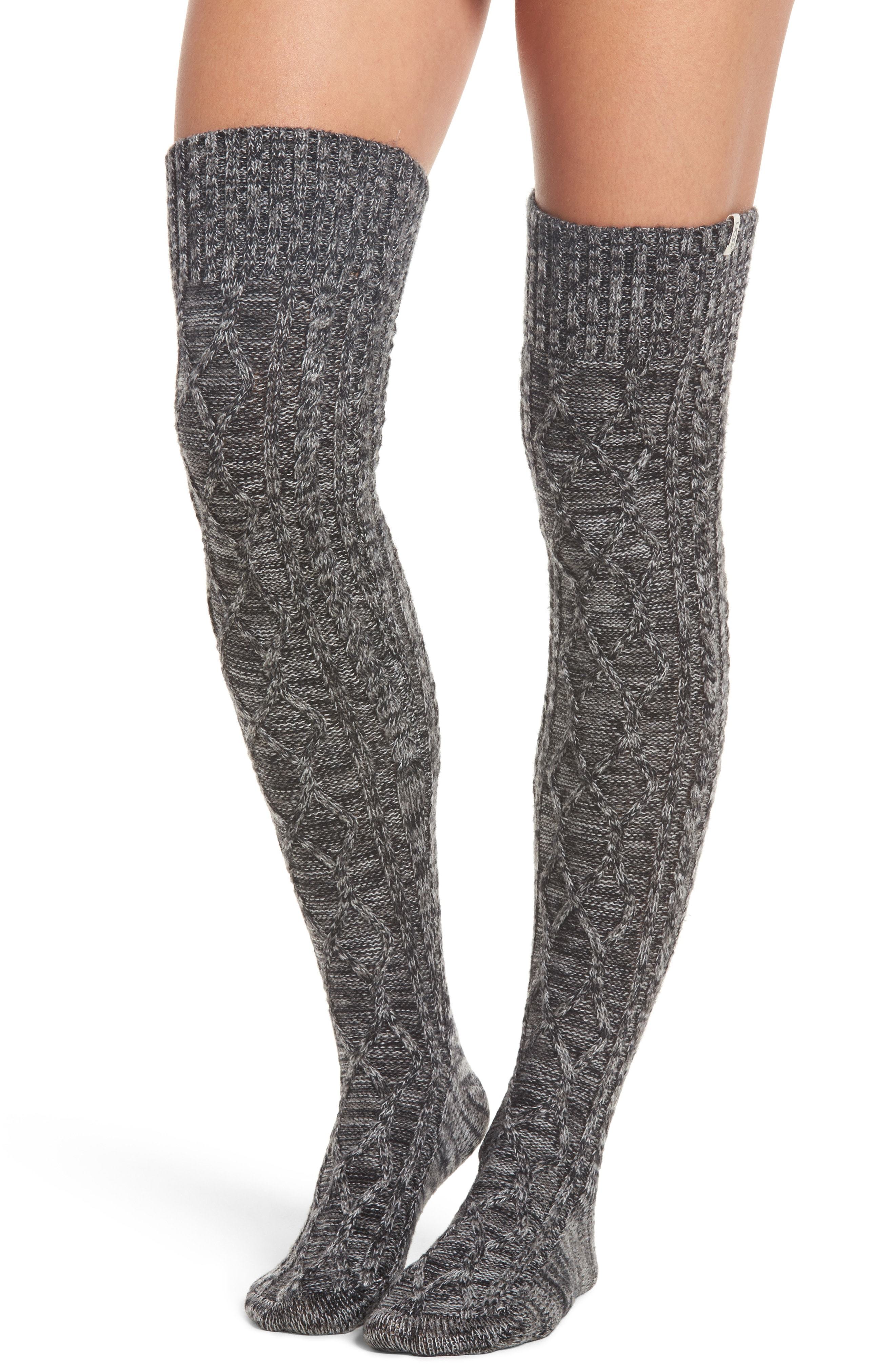 ugg sparkle cable knit over the knee socks
