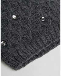 Alice Hannah Cable Knit With Gem Beanie