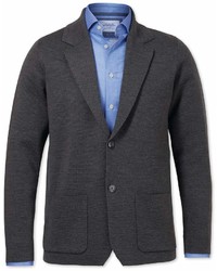 Charles Tyrwhitt Charcoal Merino Wool Blazer Size Large By