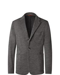 Barena Grey Unstructured Mlange Wool Blend Jersey Blazer
