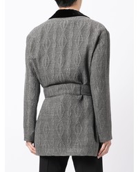 Emporio Armani Tied Waist Cable Knit Jacket