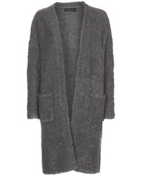Charcoal Knit Boucle Cardigan