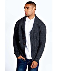 Boohoo Shawl Neck Cable Button Cardigan