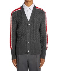 Thom Browne Cable Stitch Wool Cardigan Sweater