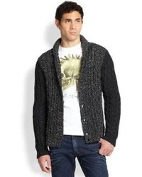 Diesel Colorblock Cable Knit Cardigan