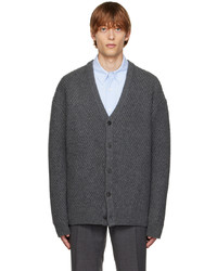 Solid Homme Gray Ribbed Cardigan