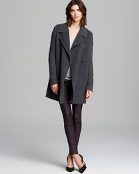 Vince Coat Double Breasted Knit Sleeve