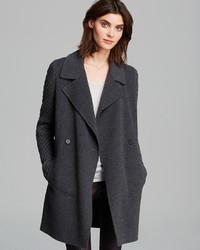 Vince Coat Double Breasted Knit Sleeve