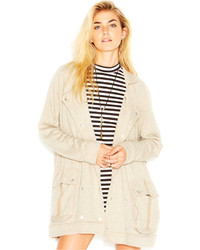 Free People Notched Lapel Knit Slouchy Peacoat Anorak