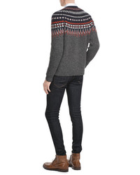 Closed Patterned Knit Pullover