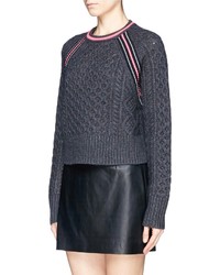 Nobrand Cropped Cable Knit Sweater