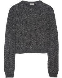 Miu Miu Cropped Cable Knit Sweater