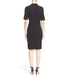St. John Collection Elbow Sleeve Pique Milano Knit Dress