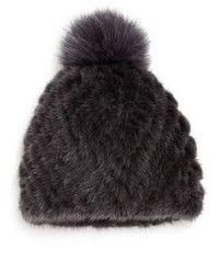 Pologeorgis Mink Fox Fur Knit Beanie