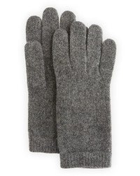 Portolano Cashmere Basic Knit Gloves Dark Heather Gray