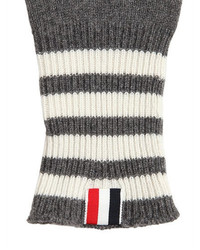 Thom Browne Cashmere Knit Gloves W Stripes