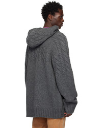 We11done Gray Chunky Hoodie