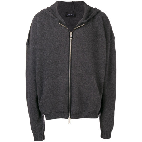 knitted zip hoodie