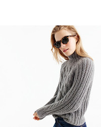 J.Crew Collection Italian Cashmere Mohair Cable Mock Neck Sweater