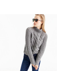 J.Crew Collection Italian Cashmere Mohair Cable Mock Neck Sweater