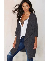 J.o.a. Joa Youre Getting Warmer Knit Cardigan Charcoal