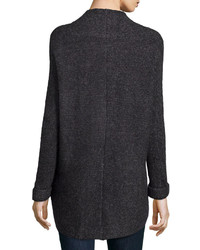 Line Knit High Low Cardigan Charcoal