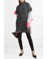 Balenciaga Oversized Layered Wool Blend Turtleneck Sweater