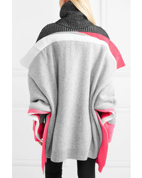 Balenciaga Oversized Layered Wool Blend Turtleneck Sweater