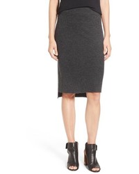 Charcoal Knit Pencil Skirt