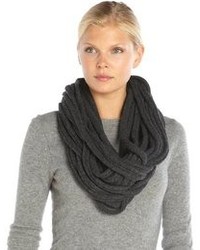 Wyatt Charcoal Wool And Cashmere Knit String Car Wash Infinity Scarf