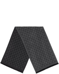 Gucci Gg Jacquard Pattern Knit Scarf