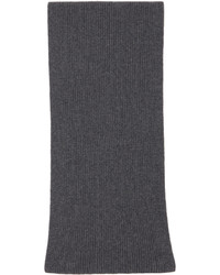 Sunspel Grey Recycled Cashmere Ribbed Scarf