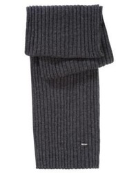 Hugo Boss Zapo Wool Knit Scarf One Size Black