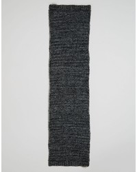 Pieces Long Knitted Scarf In Charcoal
