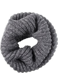Barneys New York Rib Knit Ring Scarf Grey