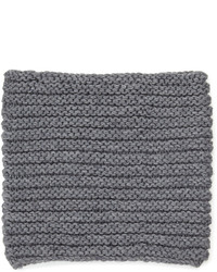 Hat Attack Textured Knit Wide Cowl Wrap Charcoal