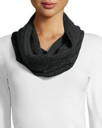 Todd And Duncan Cashmere Cable Knit Infinity Scarf Charcoal