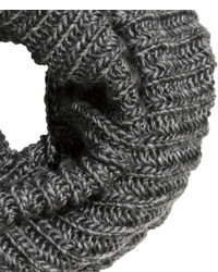 H&M Wool Blend Tube Scarf Dark Gray