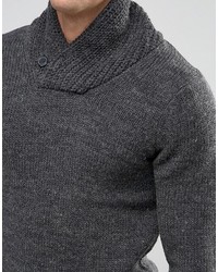 Blend of America Blend Slim Shawl Knit Sweater Charcoal