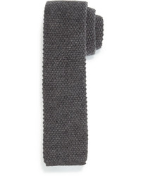 Tom Ford Textured Knit Silk Tie Charcoal
