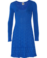 M Missoni Crochet Knit Wool Blend Dress