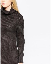 Brave Soul High Neck Sweater Dress With Long Sleeves