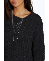 Boohoo Caitlin Cable Knitted Nep Jumper Dress