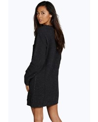 Boohoo Caitlin Cable Knitted Nep Jumper Dress
