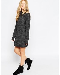 Asos Collection Chunky Sweater Dress With Cable Detail And Grown On Neck