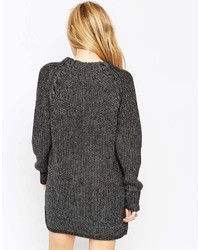 Asos Collection Chunky Sweater Dress With Cable Detail And Grown On Neck