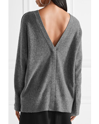 3.1 Phillip Lim Oversized Faux Pearl Embellished Knitted Sweater Anthracite